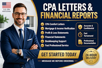 sign US CPA letter, comfort letter, mortgage letter, income verification letter