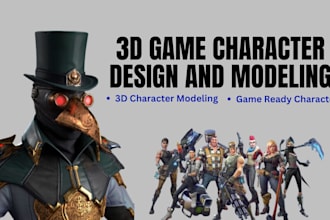 model game ready 3d characters in blender and zbrush with repotology and texture