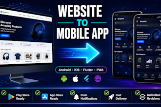 convert website to app or app to website professionally