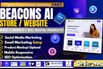 setup beacons ai website, beacons ai store, linktree, pensight, VA, promotion