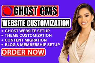 build ghost cms website ghost theme customization design ghost blog ghost seo