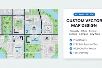 draw a vector map property for office, collage, school and of any area
