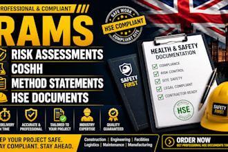create rams, risk assessments, coshh, method statements and hse docs