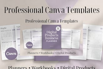 design professional canva templates for planners workbooks and digital products