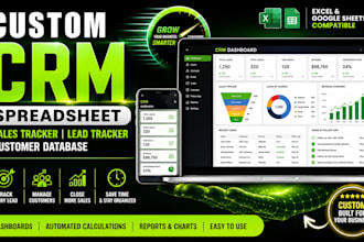 create CRM spreadsheet, sales tracker, customer database excel, lead tracker