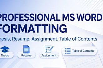 do professional ms word typing and formatting and document design