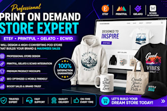 design esty print on demand printiful pod store gelato ecwid clothing website