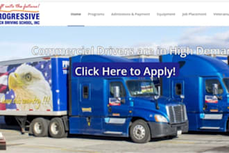 design wix cdl training website truck driving school driver education website