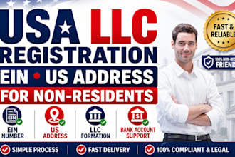 usa llc registration, ein, US address, US company registration for non residents