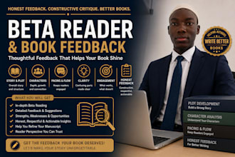 be your beta book reader, romance reader, thriller, sci fi, cozy mystery reader