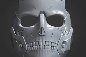 create 3d halloween cosplay mask and custom helmet for 3d printing
