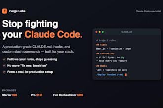 set up claude code with a production claude md hooks and slash commands