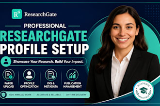 professionally setup researchgate profile and upload research papers
