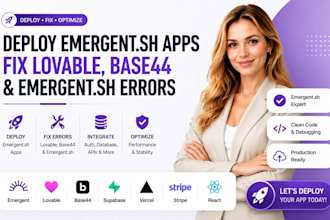 deploy emergent sh apps emergent sh expert, fix lovable,base44 emergent sh error