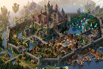 build a stunning minecraft fantasy city and adventure map world builder