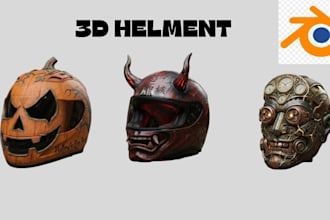 design 3d helment model halloween mask cosplay oni mask stl file for printing
