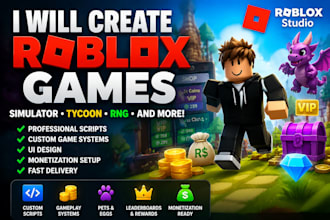 create a viral roblox simulator tycoon or rng game