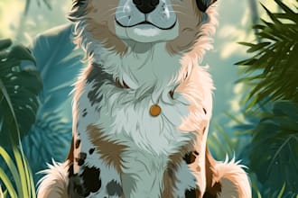 draw a disney pet portrait illustration