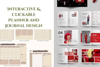 design fillable form, planner, workbook, journal design, interactive pdf