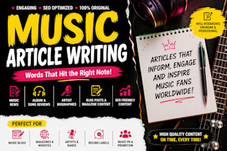 music article writing publish music magazine music transcription news guest post