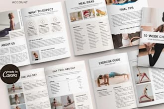 design canva ebook health fitness ebook workbook, pdf lead magnet for coaching