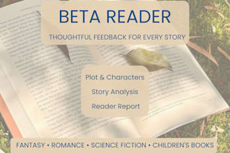 beta read your fiction manuscript and provide feedback
