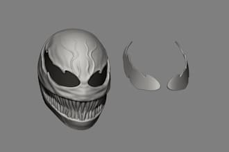 design custom 3d cosplay mask halloween helmet and wearable props
