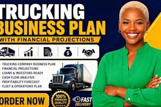 create trucking company business plan financial projections for loans investors