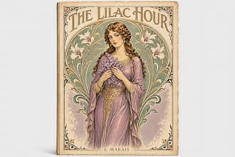 illustrate a vintage art nouveau book cover