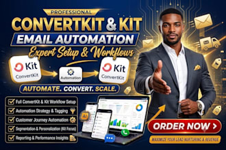 set up convertkit email marketing, kit email automation campaign, and workflows
