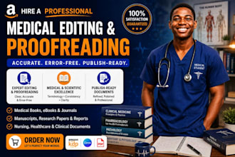 edit, proofread medical book, nursing book, manuscript and format for amazon KDP