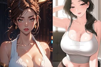 draw nsfw or sfw anime for you realistic nsfw or sfw ocs pinhups nsfw