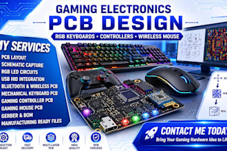 gaming electronics pcb design for rgb keyboards, controllers and wireless mouse