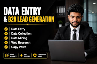 do b2b lead generation, data entry, web research