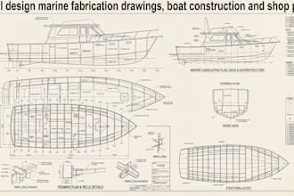 design marine fabrication drawings, boat construction and shop plans