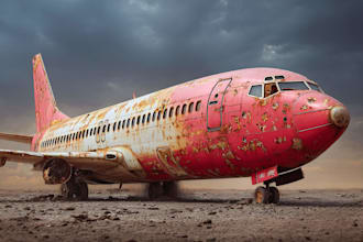 make a realistic digital illustration of an airplane