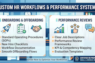 build onboarding workflows sops performance review systems