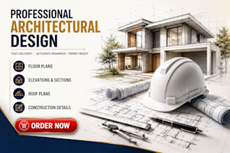 draw architectural floor plan, elevation, section and permit drawings