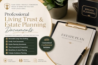 draft revocable living trust estate planning documents family trust probate plan