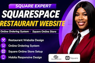 build squarespace website design restuarant online ordering system square design