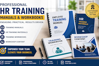 create training manual HR training materials training workbook workshop content