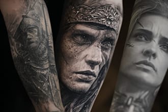 create professional realistic tattoo design