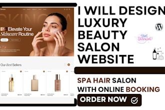 design beauty salon spa website, beauty hair salon booking website