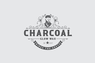 design mens hair style wax logo