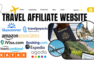 create a fully automated travel affiliate website for passive  income