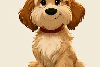 draw disney pet portrait illustration