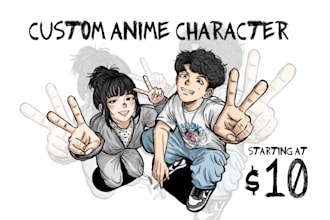 draw costum anime character illustration in my style
