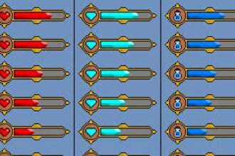 create pixel art, pixel, pixel art ui, game, game assets, ui, game ui