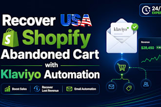 recover USA shopify abandoned cart with klaviyo automation
