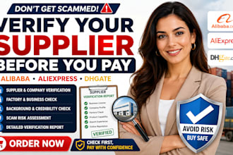 verify and investigate your alibaba, aliexpress or dhgate supplier before pay